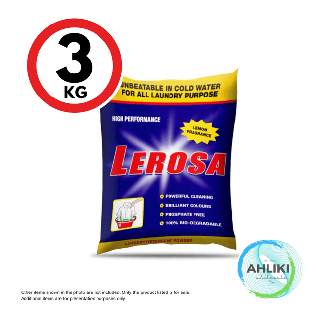 Lerosa Washing Powder Large 3kg Large Bag "PICKUP FROM AH LIKI WHOLESALE"