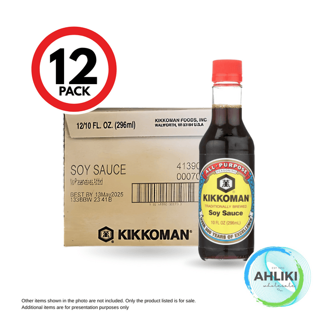 Kikkoman Soy Sauce 10oz 12PACK (19062) "PICKUP FROM AH LIKI WHOLESALE"