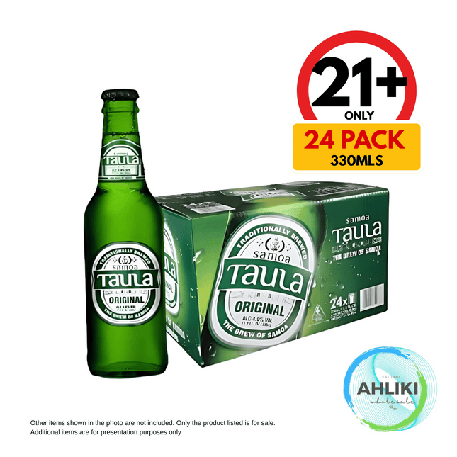 Samoa Taula Beer Original Lager Small 330mls x 24PACK 21+ ONLY [NOT AVAIL AT HQ] "PICKUP FROM AH LIKI WHOLESALE"