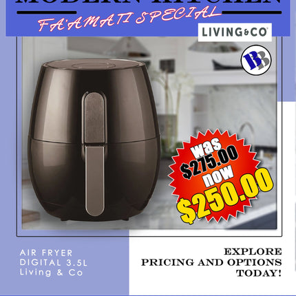 FAAMATI SPECIAL  - Air Fryer Digital 3.5L "PICKUP FROM BLUEBIRD LUMBER & HARDWARE"