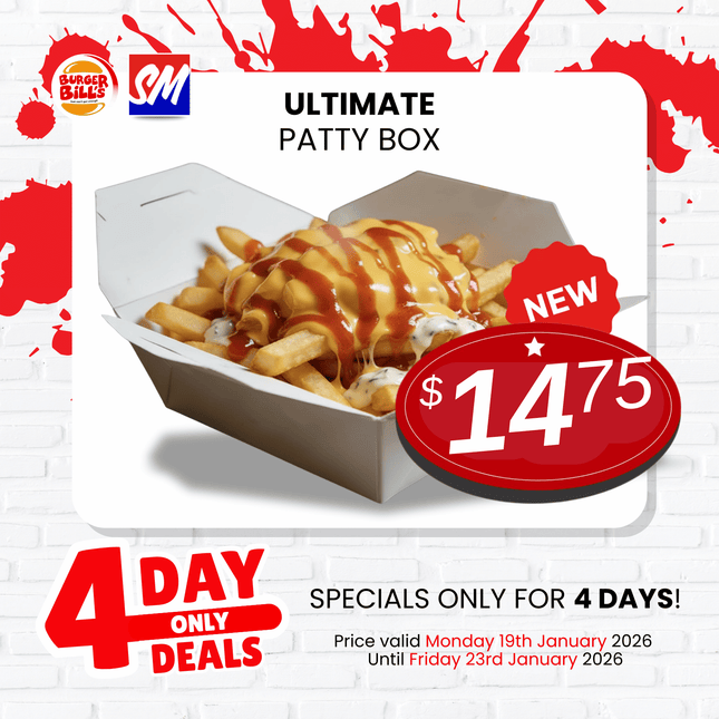 4DAYONLY! Ultimate Patty Box "PICKUP FROM BURGER BILLS VAITELE ONLY"