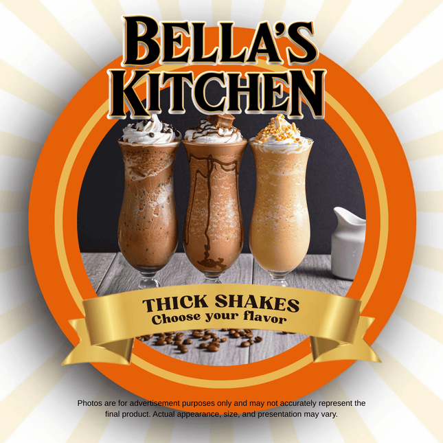 Thick Shakes (Topped with fresh whipping cream) "PICKUP FROM BELLAS KITCHEN, TAUESE, APIA"