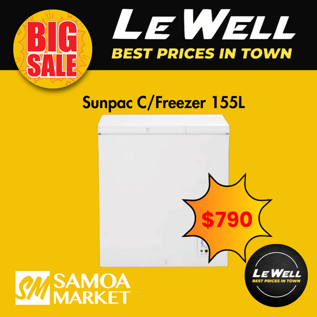 Sunpac Chest Freezer 155L (PICK UP FROM LE WELL COMPANY SAVALALO ONLY)