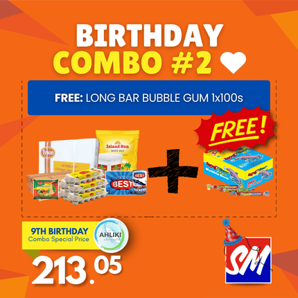 BIRTHDAY Combo #2 + FREE: LONG BAR BUBBLE GUM 1x100s "PICKUP FROM AH LIKI WHOLESALE"