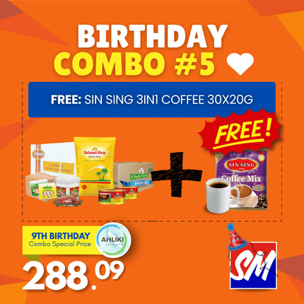 BIRTHDAY Combo #5 + FREE: SIN SING 3in1 COFFEE "PICKUP FROM AH LIKI WHOLESALE"