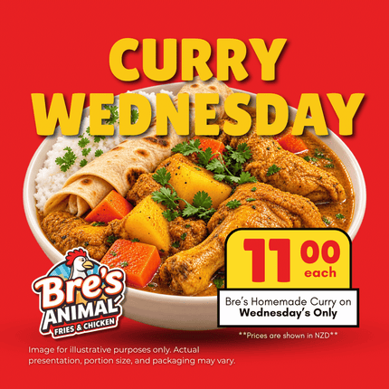 Curry (WEDNESDAYS ONLY) "PICKUP FROM BRE'S ANIMAL FRIES AT VAILIMA or VAITELE"