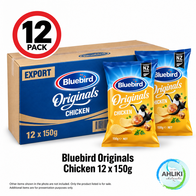 Bluebird Potato Chips Pick a Flavour 12PACK x 150g "PICKUP FROM AH LIKI WHOLESALE"