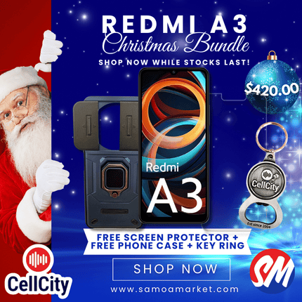 Redmi A3 Christmas Bundle - FREE Case + FREE Bottle Opener [PICK UP FROM CELL CITY UPOLU and SAVAII]