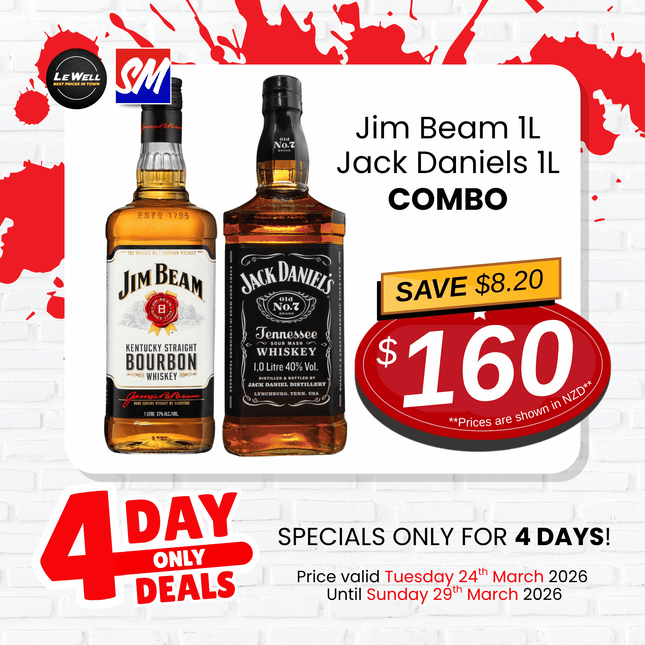JIM BEAM 1LTR x JACK DANIELS 1L COMBO (PICK UP FROM LE WELL COMPANY SAVALALO ONLY)