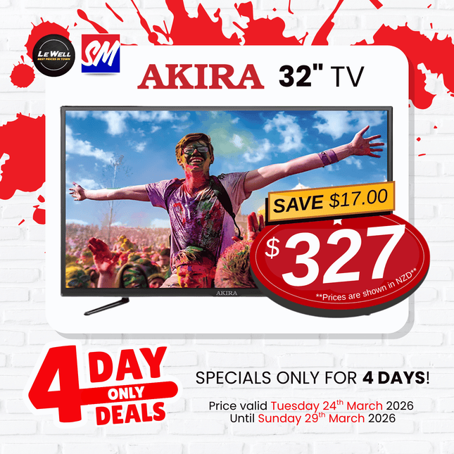 4 DAY ONLY DEAL! Akira TV 32" inch (PICK UP FROM LE WELL COMPANY SAVALALO ONLY)