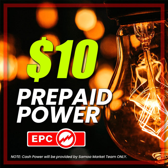 Prepaid Power Voucher - $10 Tala - Must provide Meter Number + Reg. Name to avoid delays (Supplied by Samoamarket.com, only during Working Hours)