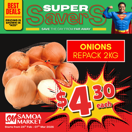SUPERSAVER! Onions Repack 2kg "PICKUP FROM FARMER JOE SUPERMARKET VAITELE ONLY"