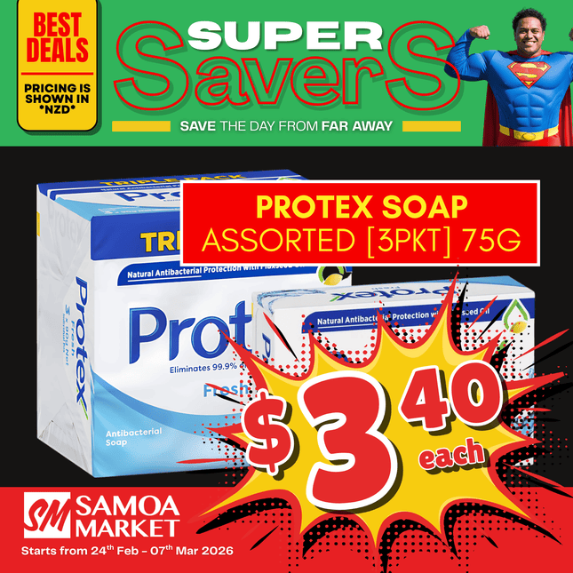 SUPERSAVER! Protex Soap Assorted [3Pkt] 75g "PICK UP AT FARMER JOE SUPERMARKET VAITELE ONLY"