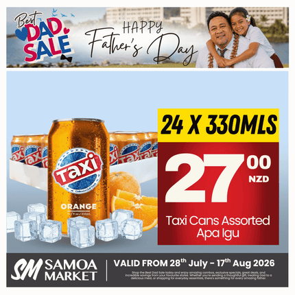 Taxi Cans Assorted Apa Igu 24PACK x 330mls "PICKUP FROM AH LIKI WHOLESALE"