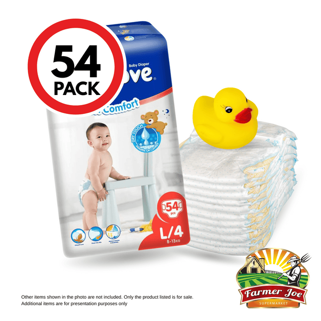 Soft Love Diapers Large - 54Pkt "PICK UP AT FARMER JOE SUPERMARKET UPOLU ONLY"