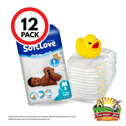 Soft Love Diapers Medium - 12Pkt "PICK UP AT FARMER JOE SUPERMARKET UPOLU ONLY"