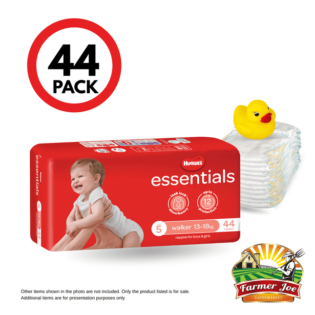 Huggies Essential Diapers Walker Size 5 - 44Pkt "PICK UP AT FARMER JOE SUPERMARKET UPOLU ONLY"