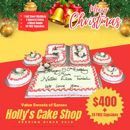 Merry Christmas COMBO MIX #2 + 24 FREE CUPCKES "PICK UP AT VAITELE MARKET SHOP #R8, UPOLU"