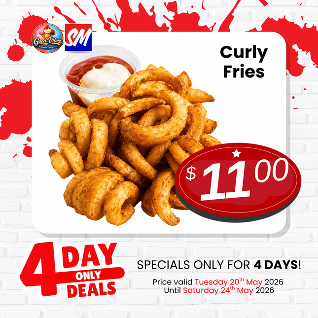 4 DAY ONLY DEAL! Curly Fries (PICK UP FROM GOOD VIBEZ SIUSEGA)