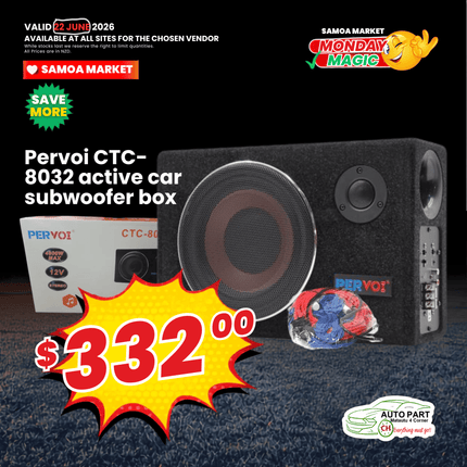 MAGIC MONDAY! Pervoi CTC-8032 Active Car Subwoofer Box "PICKUP FROM AUTO PARTS, MATAUTU"