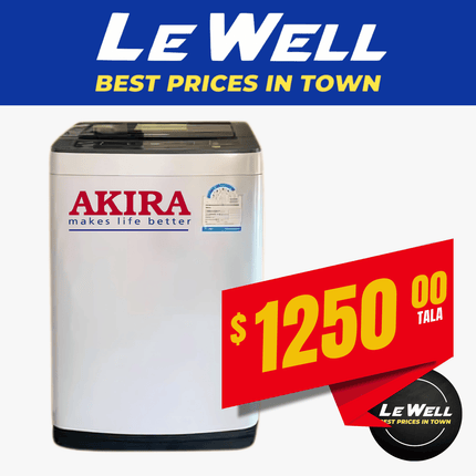 Akira Washer Auto 10kg (PICK UP FROM LE WELL COMPANY SAVALALO ONLY)