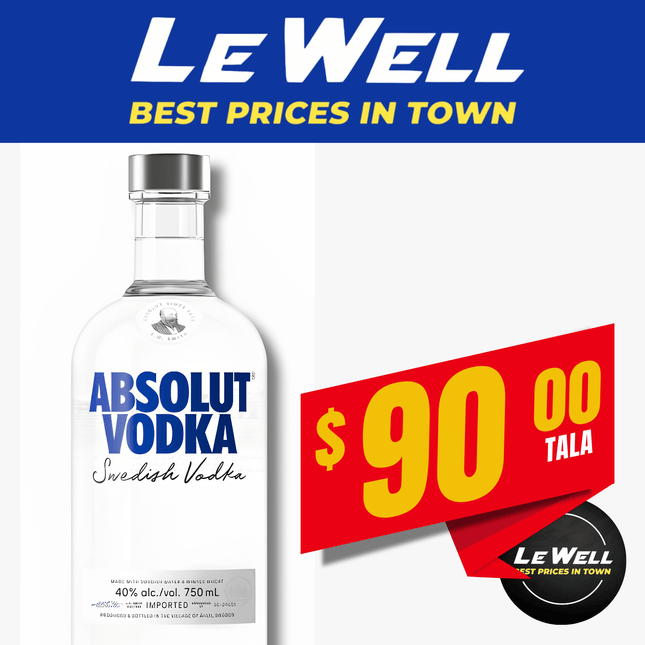 ABSOLUT VODKA 750ML (PICK UP FROM LE WELL COMPANY SAVALALO ONLY)