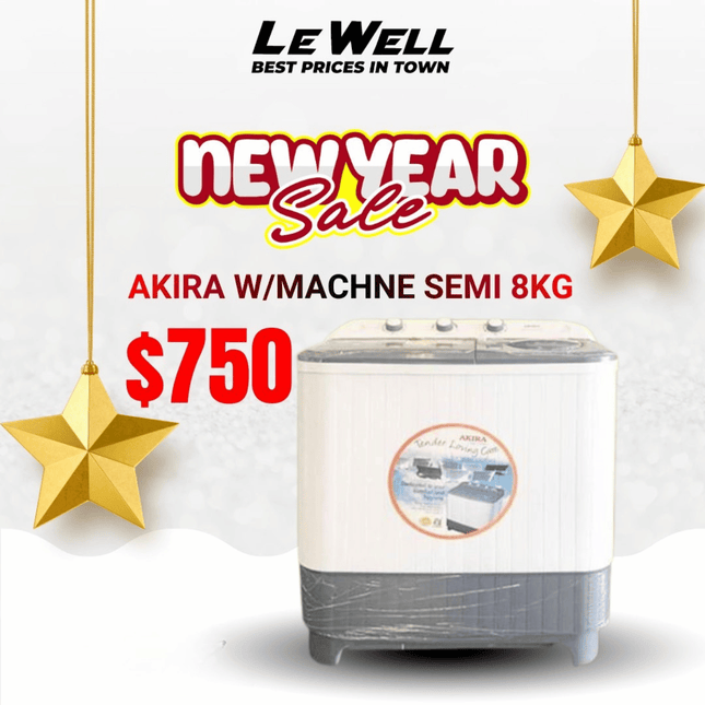 Akira Washing Machine Semi 8kg (PICK UP FROM LE WELL COMPANY SAVALALO ONLY)