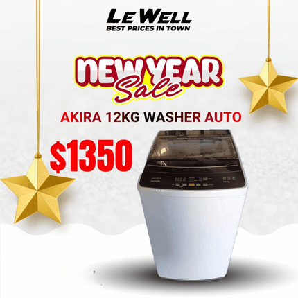 Akira Washer Auto 12kg (PICK UP FROM LE WELL COMPANY SAVALALO ONLY)