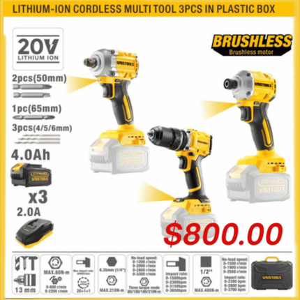Lithium-Ion Mini Cordless Multi Tool 3PCS in Plastic Box "PICK UP FROM LOTOPA TOOLS SAVALALO"