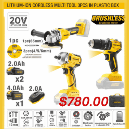 Lithium-Ion Mini Cordless Multi Tool 3PCS in Plastic Box "PICK UP FROM LOTOPA TOOLS SAVALALO"