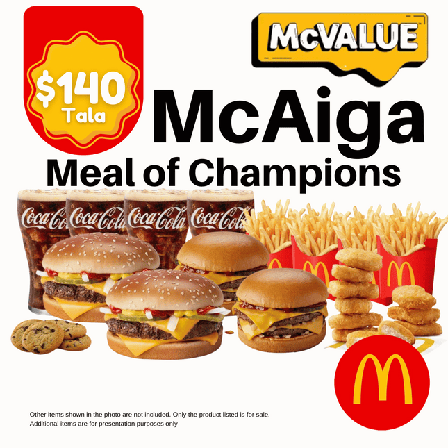 McAiga Meal of Champions "PICK UP FROM MCDONALD'S, APIA"