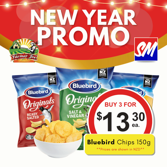 BUY 3 FOR $18 Tala SPECIAL (3 x Bluebird Chips 150G) - "PICKUP FROM FARMER JOE SUPERMARKET FUGALEI ONLY"