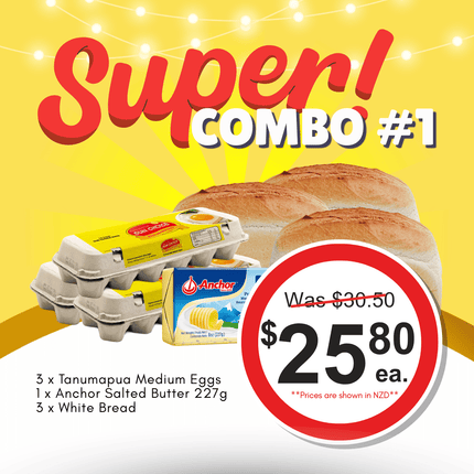 SUPER Combo #1 (LIMITED TIME ONLY) "PICKUP FROM FARMER JOE SUPERMARKET FUGALEI ONLY"