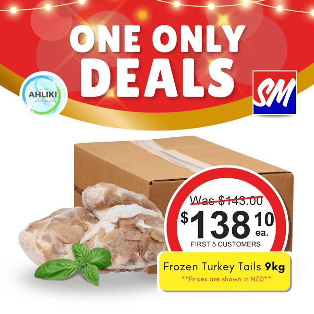 ONE ONLY DEALS! Frozen Turkey Tails 20lbs 9kg "PICKUP FROM AH LIKI WHOLESALE"