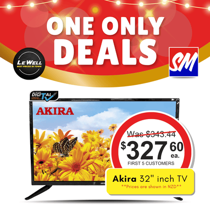 ONE ONLY SALE! Akira TV 32" inch (PICK UP FROM LE WELL COMPANY SAVALALO ONLY)
