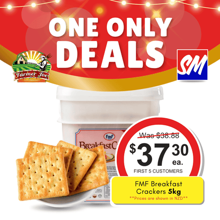 ONE ONLY DEALS! FMF Breakfast Crackers Family Size 5Kg "PICKUP FROM FARMER JOE SUPERMARKET VAITELE ONLY"