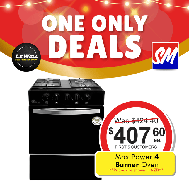 ONE ONLY SALE! Max Power 4 Burner K50 Oven (PICK UP FROM LE WELL COMPANY SAVALALO ONLY)