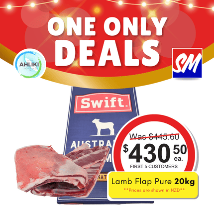 ONE ONLY DEALS! Lamb Pure Flap Frozen Pusa Mamoe 20kg "PICKUP FROM AH LIKI WHOLESALE ONLY"