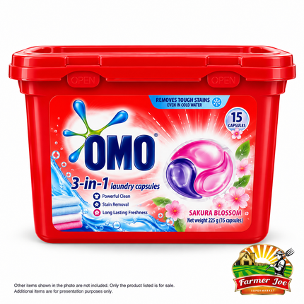 Omo 3in1 Laundry Capsules "PICKUP FROM FARMER JOE SUPERMARKET VAITELE ONLY"