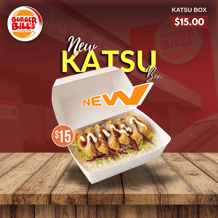 NEW Katsu Box "PICKUP FROM BURGER BILLS VAITELE ONLY"