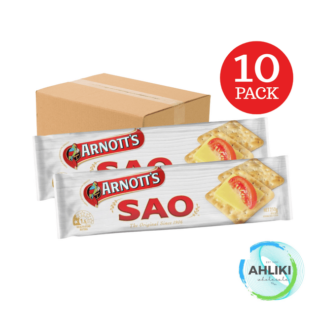 Arnotts Sao Biscuits Pepa Masi 250g x 10PACK [NOT AVAIL HQ] "PICKUP FROM AH LIKI WHOLESALE"