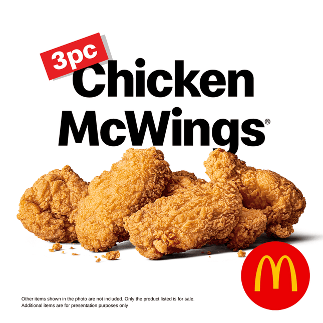 3pc Chicken Wings "PICK UP FROM MCDONALD'S, APIA"