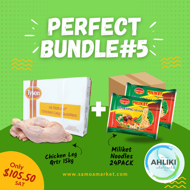 Perfect Bundle #5 - Chicken Leg Qrtr 15kg + Miliket Noodles 24PACK - [Brand may vary] "PICKUP FROM AH LIKI WHOLESALE"