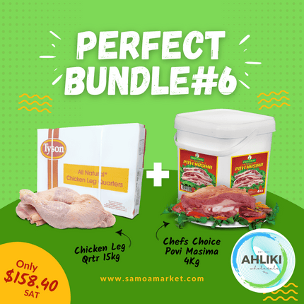 Perfect Bundle #6 - Chicken Leg Qrtr 15kg + Povi Masima 4Kg - [Brand may vary] "PICKUP FROM AH LIKI WHOLESALE"