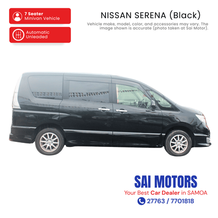 Nissan Serena (Black) "PICKUP FROM SAI MOTOR AT TAUFUSI"