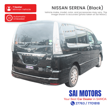 Nissan Serena (Black) "PICKUP FROM SAI MOTOR AT TAUFUSI"
