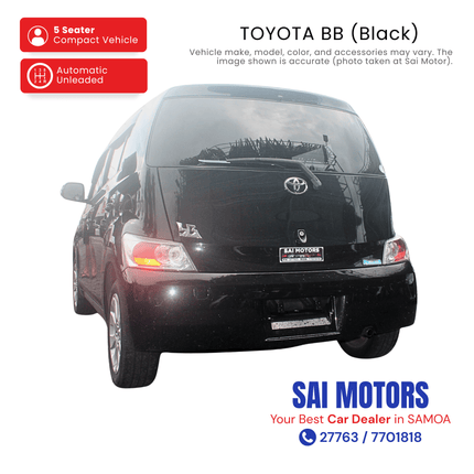 Toyota BB (Black) "PICKUP FROM SAI MOTOR AT TAUFUSI"