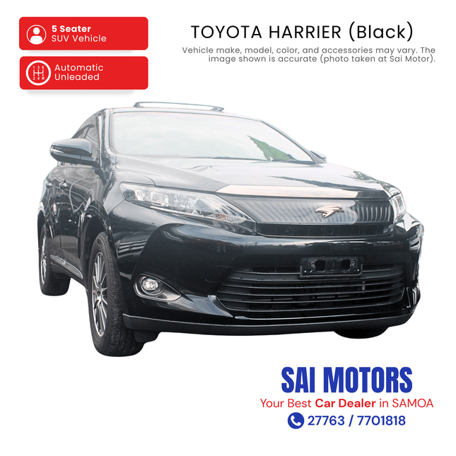 Toyota Harrier (Black) "PICKUP FROM SAI MOTOR AT TAUFUSI"