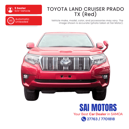 Toyota Land Cruiser Prado TX (Red) "PICKUP FROM SAI MOTOR AT TAUFUSI"