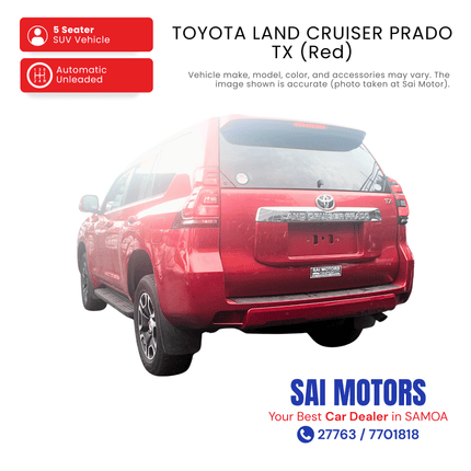 Toyota Land Cruiser Prado TX (Red) "PICKUP FROM SAI MOTOR AT TAUFUSI"